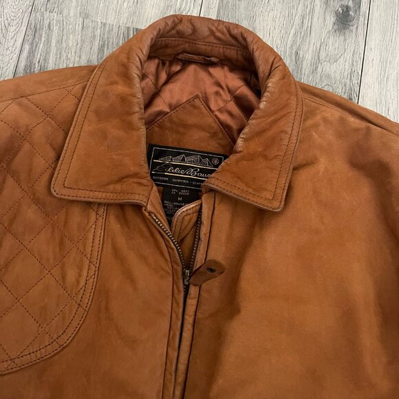 Vintage Eddie Bauer Leather Hunting Jacket Coat - Picture 10 of 10